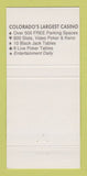 Matchbook Cover - Colorado Central Station Casino Blackhawk 30 Strike