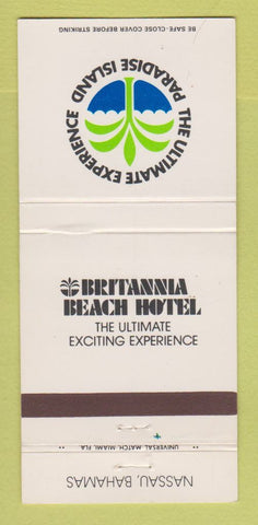Matchbook Cover - Britannia Beach Hotel Nassau Bahamas 30 Strike