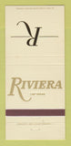 Matchbook Cover - Riviera Hotel Casino Las Vegas NV  30 Strike