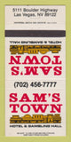 Matchbook Cover - Sam's Town Casino Hotel Las Vegas NV 30 Strike
