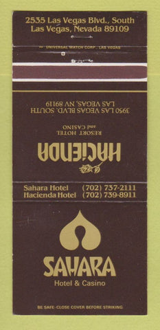 Matchbook Cover - Hacienda Hotel Casino Las Vegas NV Sahara 30 Strike