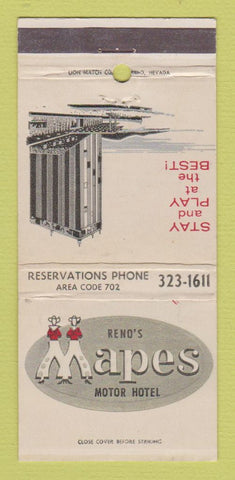 Matchbook Cover - Mapes Motor Hotel Casino Reno NV 30 Strike