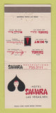 Matchbook Cover - Hotel Sahara Las Vegas NV casino 30 Strike