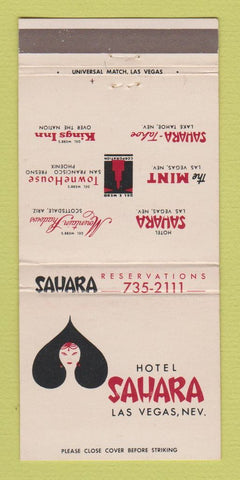 Matchbook Cover - Hotel Sahara Las Vegas NV casino 30 Strike