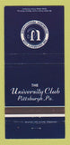 Matchbook Cover - University Club of Pittsburgh PA 30 Strike