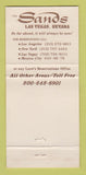 Matchbook Cover - Sands Hotel Casino Las Vegas NV 30 Strike