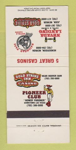 Matchbook Cover - Pioneer Club Casino Las Vegas NV Gold Strike Inn 30 Strike