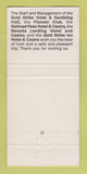 Matchbook Cover - Pioneer Club Casino Las Vegas NV Gold Strike Inn 30 Strike