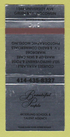Matchbook Cover - Beautiful Peoples Modeling Green Bay WI SILVER WEAR 30 Strike