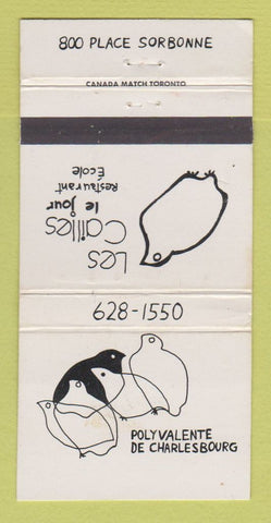 Matchbook Cover - Les Cailles le Jour Restaurant QC? WEAR 30 Strike