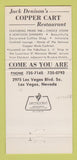 Matchbook Cover - Jack Denison's Copper Cart Las Vegas NV 30 Strike