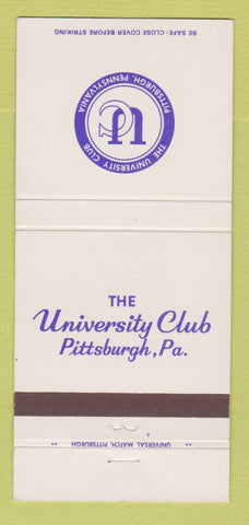 Matchbook Cover - University Club of Pittsburgh PA 30 Strike