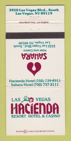 Matchbook Cover - Las Vegas Hacienda Hotel Casino NV WEAR 30 Strike