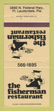 Matchbook Cover - Fisherman Restaurant Fort Lauderdale FL 30 Strike