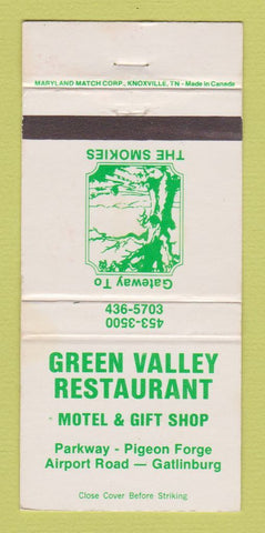 Matchbook Cover - Green Valley Restaurant Motel Gatlinburg TN 30 Strike