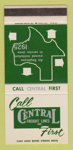 Matchbook Cover - Central Freight Lines Trucking TX SAMPLE WEAR 30 Strike