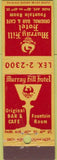 Matchbook Cover - Murray Hill Hotel New York City Midget
