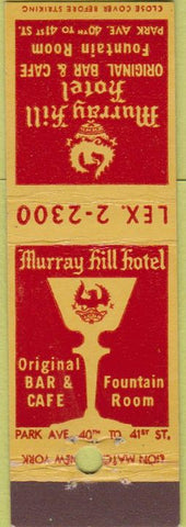 Matchbook Cover - Murray Hill Hotel New York City Midget