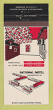 Matchbook Cover - National Motel Washington PA 30 Strike