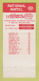 Matchbook Cover - National Motel Washington PA 30 Strike
