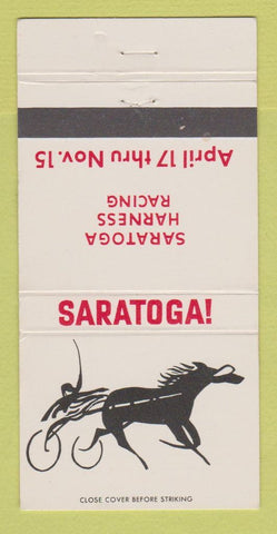 Matchbook Cover - Saratoga Springs Harness Horse Racing NY 30 Strike