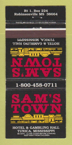 Matchbook Cover - Sam's Town Casino Tunica Robinsonville MS 30 Strike
