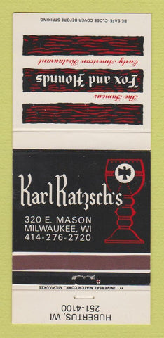 Matchbook Cover - Karl Ratzch's Fox and Hounds Milwaukee WI Hubertus 30 Strike