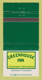 Matchbook Cover - Greenhouse Inn Columbia Charleston SC WEAR 30 Strike