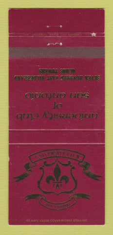 Matchbook Cover - University Club of San Antonio TX 30 Strike
