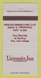 Matchbook Cover - University Inn Champaign IL 30 Strike