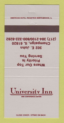 Matchbook Cover - University Inn Champaign IL 30 Strike