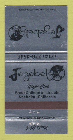 Matchbook Cover - Jezebel's Night Club Anaheim CA girlie WEAR 30 Strike