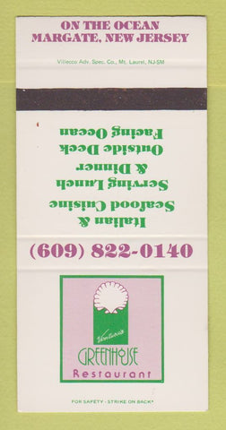 Matchbook Cover - Greenhouse Restaurant Margate NJ SAMPLE 30 Strike