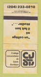 Matchbook Cover - St Boniface University College YELLOW 30 Strike