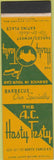 Matchbook Cover - AC Hasty Tasty Fargo ND SAMPLE BBQ Midget