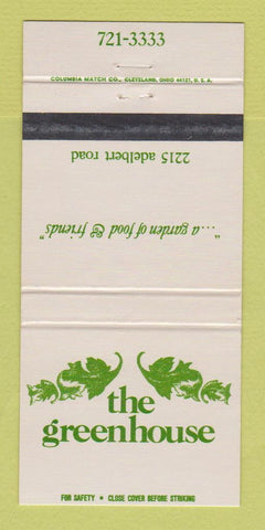Matchbook Cover - The Greenhouse Restaurant Cleveland? 30 Strike