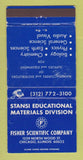 Matchbook Cover - Fisher Scientific Chicago IL Textbooks supplies WORN 30 Strike