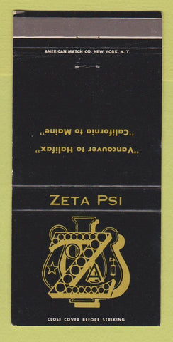 Matchbook Cover - Zeta Psi Fraternity New York City 30 Strike