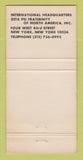 Matchbook Cover - Zeta Psi Fraternity New York City 30 Strike