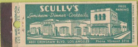 Matchbook Cover - Schully's Los Angeles CA Midget