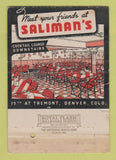 Matchbook Cover - Saliman's Grill Denver Colorado WEAR 40 Strike