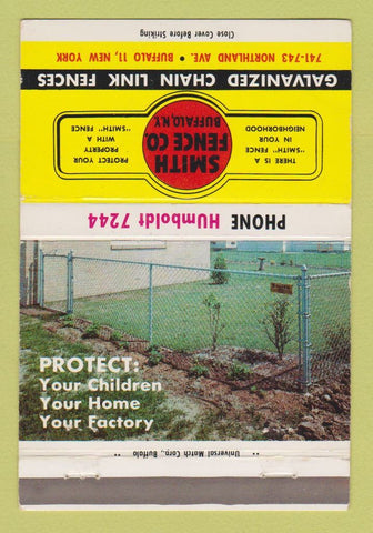Matchbook Cover - Smith Fence Buffalo NY 40 Strike