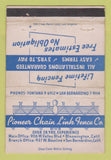 Matchbook Cover Pioneer Chain Fence Bloomington San Bernardino CA WEAR 40 Strike