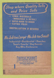 Matchbook Cover Pioneer Chain Fence Bloomington San Bernardino CA WEAR 40 Strike