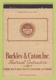 Matchbook Cover Buckles Caton Electrical Contractors Cheyenne WY WEAR 40 Strike