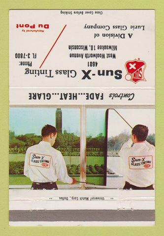 Matchbook Cover - Sun X Glass Tinting Milwaukee WI 40 Strike