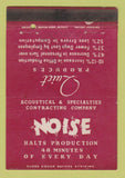 Matchbook Cover - Quiet Products Noise Absorption Toledo OH WEAR 40 Strike