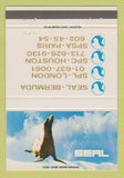 Matchbook Cover - Seal Bermuda London Houston TX Paris 40 Strike
