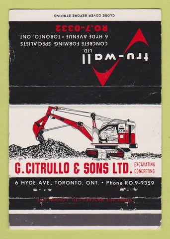 Matchbook Cover - Tru Wall Concrete Forming Toronto ON WEAR 40 Strike