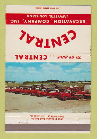 Matchbook Cover - Central Excavation Lafayette LA 40 Strike